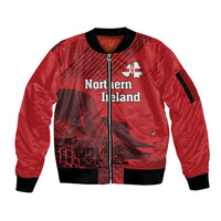 Personalized Northern Ireland Sleeve Zip Bomber Jacket Giant’s Causeway Retro Style