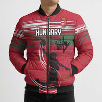 Hungary Basketball Custom Bomber Puffer Jacket Come On Magyars Grunge Style - Wonder Print Shop