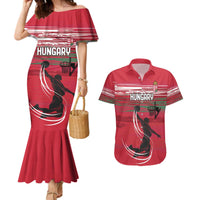 Hungary Basketball Custom Couples Matching Mermaid Dress and Hawaiian Shirt Come On Magyars Grunge Style - Wonder Print Shop