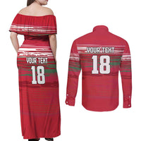 Hungary Basketball Custom Couples Matching Off Shoulder Maxi Dress and Long Sleeve Button Shirt Come On Magyars Grunge Style - Wonder Print Shop