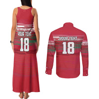 Hungary Basketball Custom Couples Matching Tank Maxi Dress and Long Sleeve Button Shirt Come On Magyars Grunge Style - Wonder Print Shop