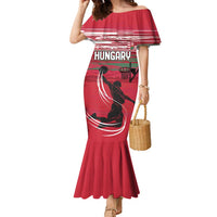 Hungary Basketball Custom Family Matching Mermaid Dress and Hawaiian Shirt Come On Magyars Grunge Style - Wonder Print Shop