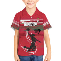 Hungary Basketball Custom Family Matching Short Sleeve Bodycon Dress and Hawaiian Shirt Come On Magyars Grunge Style - Wonder Print Shop