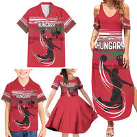 Hungary Basketball Custom Family Matching Summer Maxi Dress and Hawaiian Shirt Come On Magyars Grunge Style - Wonder Print Shop