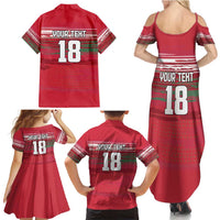 Hungary Basketball Custom Family Matching Summer Maxi Dress and Hawaiian Shirt Come On Magyars Grunge Style - Wonder Print Shop