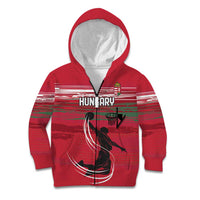 Hungary Basketball Custom Kid Hoodie Come On Magyars Grunge Style - Wonder Print Shop