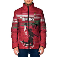 Hungary Basketball Custom Padded Jacket Come On Magyars Grunge Style - Wonder Print Shop
