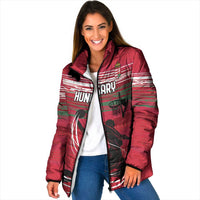 Hungary Basketball Custom Padded Jacket Come On Magyars Grunge Style - Wonder Print Shop