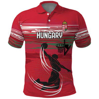 Hungary Basketball Custom Polo Shirt Come On Magyars Grunge Style - Wonder Print Shop