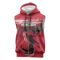 Hungary Basketball Custom Sleeveless Zip Hoodie Come On Magyars Grunge Style - Wonder Print Shop