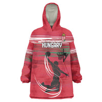 Hungary Basketball Custom Wearable Blanket Hoodie Come On Magyars Grunge Style - Wonder Print Shop