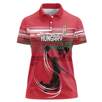 Hungary Basketball Custom Women Polo Shirt Come On Magyars Grunge Style - Wonder Print Shop