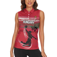 Hungary Basketball Custom Women Sleeveless Polo Shirt Come On Magyars Grunge Style - Wonder Print Shop