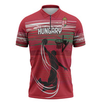 Hungary Basketball Custom Zipper Polo Shirt Come On Magyars Grunge Style - Wonder Print Shop