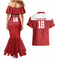 Russia Basketball Custom Couples Matching Mermaid Dress and Hawaiian Shirt Go Champion - Wonder Print Shop