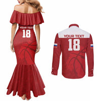 Russia Basketball Custom Couples Matching Mermaid Dress and Long Sleeve Button Shirt Go Champion - Wonder Print Shop