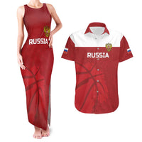 Russia Basketball Custom Couples Matching Tank Maxi Dress and Hawaiian Shirt Go Champion - Wonder Print Shop