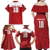 Russia Basketball Custom Family Matching Off Shoulder Maxi Dress and Hawaiian Shirt Go Champion - Wonder Print Shop
