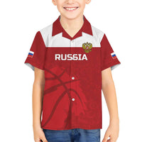 Russia Basketball Custom Family Matching Short Sleeve Bodycon Dress and Hawaiian Shirt Go Champion - Wonder Print Shop
