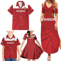 Russia Basketball Custom Family Matching Summer Maxi Dress and Hawaiian Shirt Go Champion - Wonder Print Shop