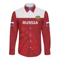 Russia Basketball Custom Long Sleeve Button Shirt Go Champion - Wonder Print Shop