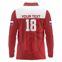 Russia Basketball Custom Long Sleeve Polo Shirt Go Champion - Wonder Print Shop