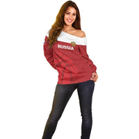 Russia Basketball Custom Off Shoulder Sweater Go Champion - Wonder Print Shop