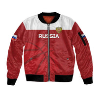 Russia Basketball Custom Sleeve Zip Bomber Jacket Go Champion - Wonder Print Shop