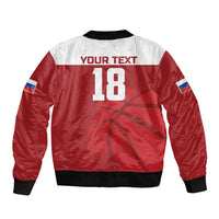 Russia Basketball Custom Sleeve Zip Bomber Jacket Go Champion - Wonder Print Shop