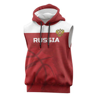 Russia Basketball Custom Sleeveless Hoodie Go Champion - Wonder Print Shop