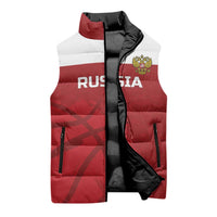 Russia Basketball Custom Sleeveless Puffer Jacket Go Champion - Wonder Print Shop