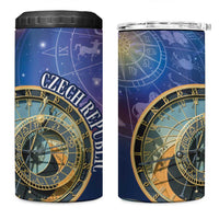 Czech Republic Astronomical Clock 4 in 1 Can Cooler Tumbler Zodiac Signs In Space - Wonder Print Shop