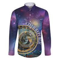 Czech Republic Astronomical Clock Family Matching Short Sleeve Bodycon Dress and Hawaiian Shirt Zodiac Signs In Space - Wonder Print Shop