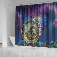 Czech Republic Astronomical Clock Shower Curtain Zodiac Signs In Space