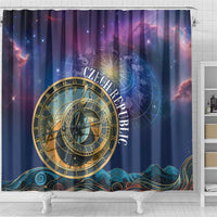 Czech Republic Astronomical Clock Shower Curtain Zodiac Signs In Space