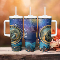 Czech Republic Astronomical Clock Tumbler With Handle Zodiac Signs In Space - Wonder Print Shop