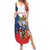 Personalized Czech Republic Restoration Day Family Matching Summer Maxi Dress and Hawaiian Shirt Double-Tailed Lion Truth Prevails - Wonder Print Shop