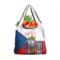 Personalized Czech Republic Restoration Day Grocery Bag Double-Tailed Lion Truth Prevails
