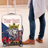 Personalized Czech Republic Restoration Day Luggage Cover Double-Tailed Lion Truth Prevails - Wonder Print Shop