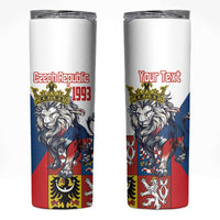 Personalized Czech Republic Restoration Day Skinny Tumbler Double-Tailed Lion Truth Prevails - Wonder Print Shop