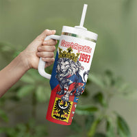 Personalized Czech Republic Restoration Day Tumbler With Handle Double-Tailed Lion Truth Prevails - Wonder Print Shop