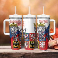 Personalized Czech Republic Restoration Day Tumbler With Handle Double-Tailed Lion Truth Prevails - Wonder Print Shop