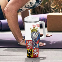 Personalized Czech Republic Restoration Day Tumbler With Handle Double-Tailed Lion Truth Prevails - Wonder Print Shop