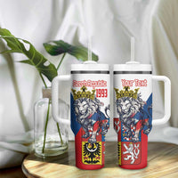 Personalized Czech Republic Restoration Day Tumbler With Handle Double-Tailed Lion Truth Prevails - Wonder Print Shop