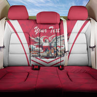 Personalized Poland White-Tailed Eagle Back Car Seat Cover Poznan City Flag Style - Wonder Print Shop