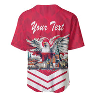 Personalized Poland White-Tailed Eagle Baseball Jersey Poznan City Flag Style - Wonder Print Shop