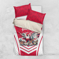 Personalized Poland White-Tailed Eagle Bedding Set Poznan City Flag Style - Wonder Print Shop