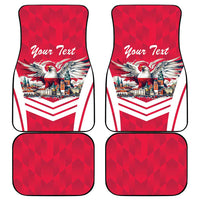 Personalized Poland White-Tailed Eagle Car Mats Poznan City Flag Style - Wonder Print Shop