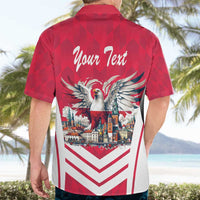 Personalized Poland White-Tailed Eagle Hawaiian Shirt Poznan City Flag Style - Wonder Print Shop