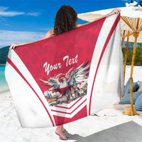 Personalized Poland White-Tailed Eagle Sarong Poznan City Flag Style - Wonder Print Shop